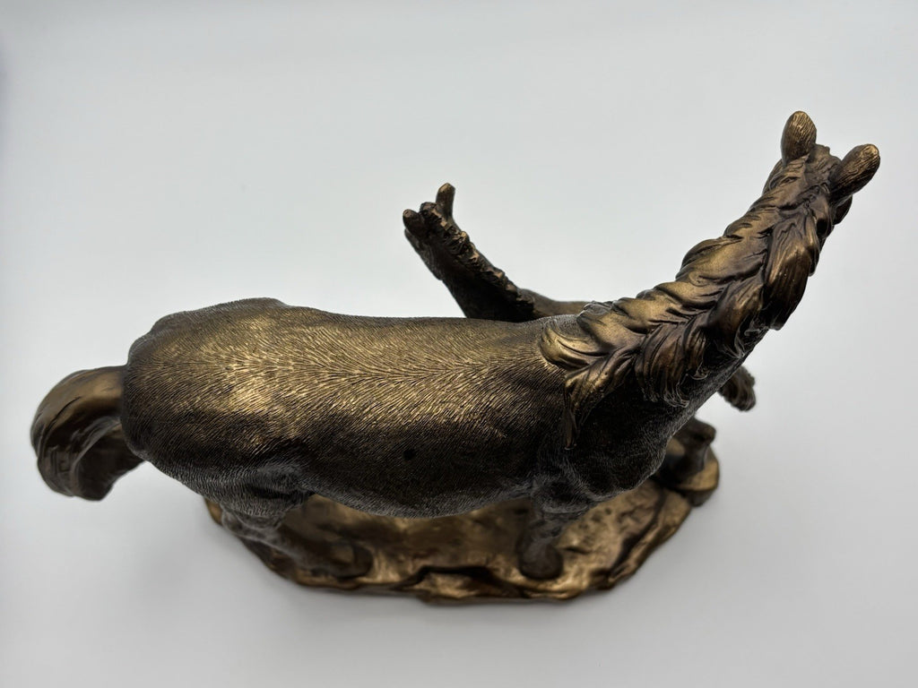 Vintage Leonardo Bronzed Mare & Foal Horse Sculpture Equestrian Figurine