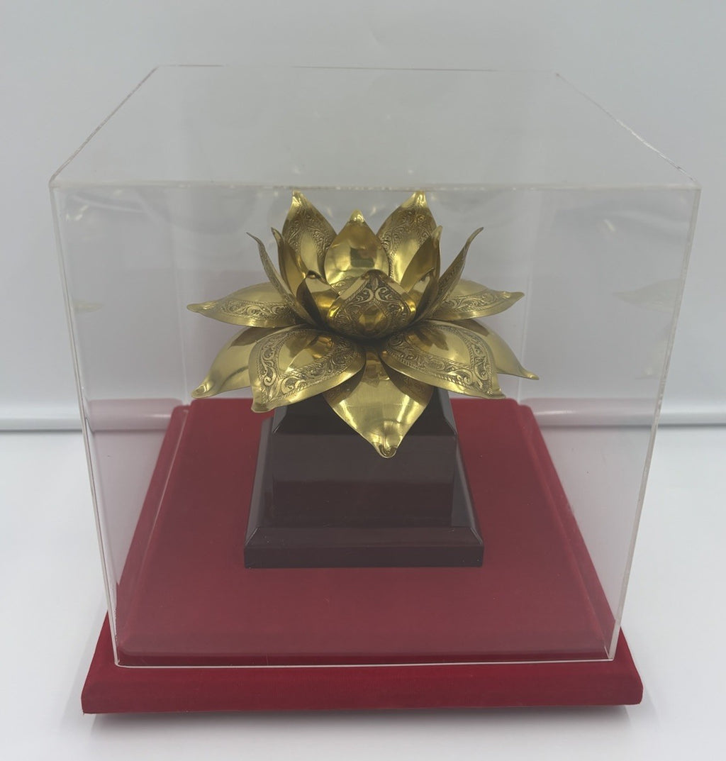 Gold Lotus Flower Buddhist Temple Altar Ornament Hindu Sri Lanka Decor