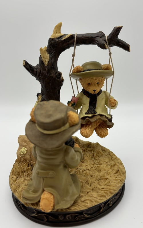 Avon Bear Figurine Safari Swing Scene, Vintage Collectible