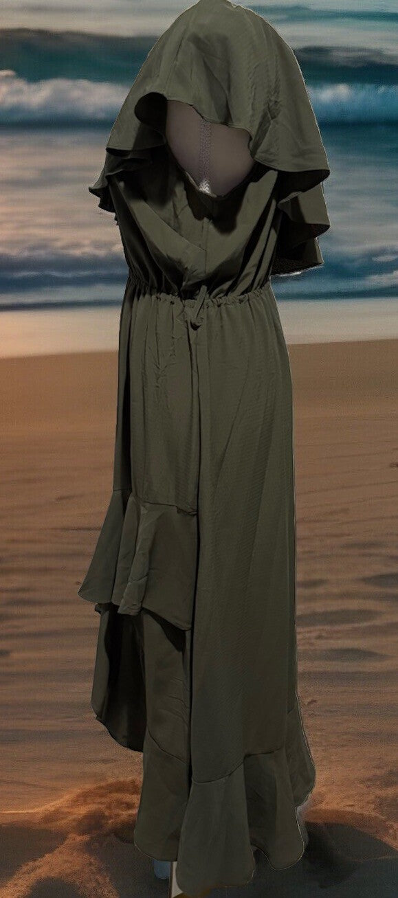 Ebby And I Green Off Shoulder Maxi Dress Size 10 NWT Evening Formal
