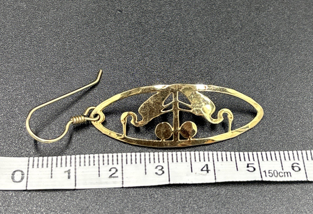 Vintage Wild Boyle Signed Earrings Gold Tone Dangle Bird Design Jewelry