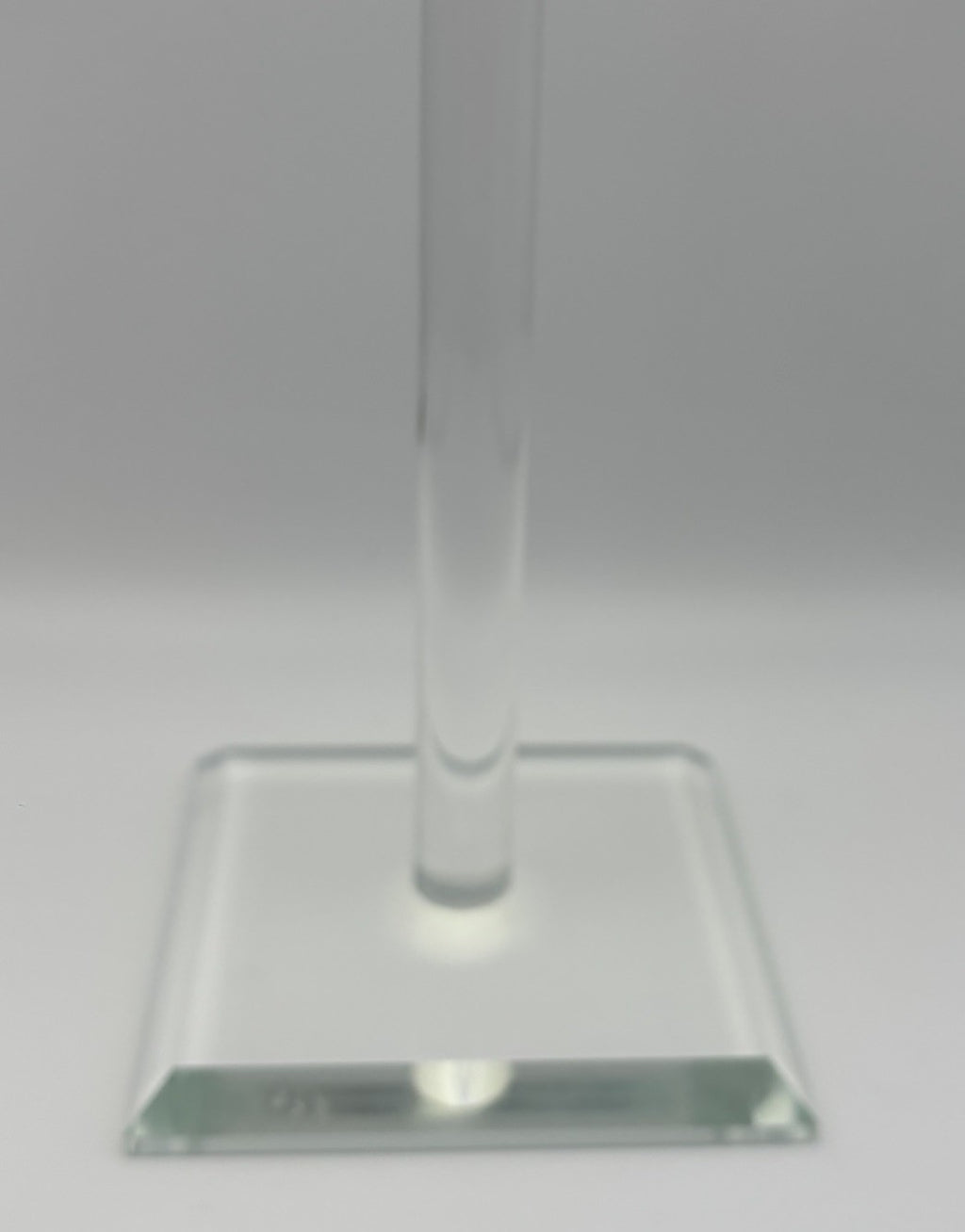 Elegant Faceted Crystal Candlesticks Pair 25cm Sculptural Glass Design