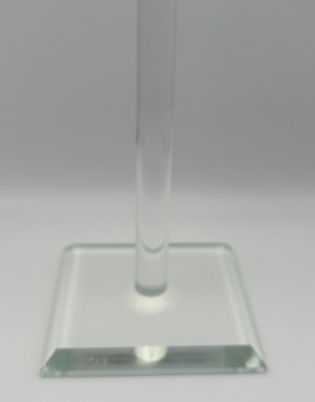 Elegant Faceted Crystal Candlesticks Pair 25cm Sculptural Glass Design