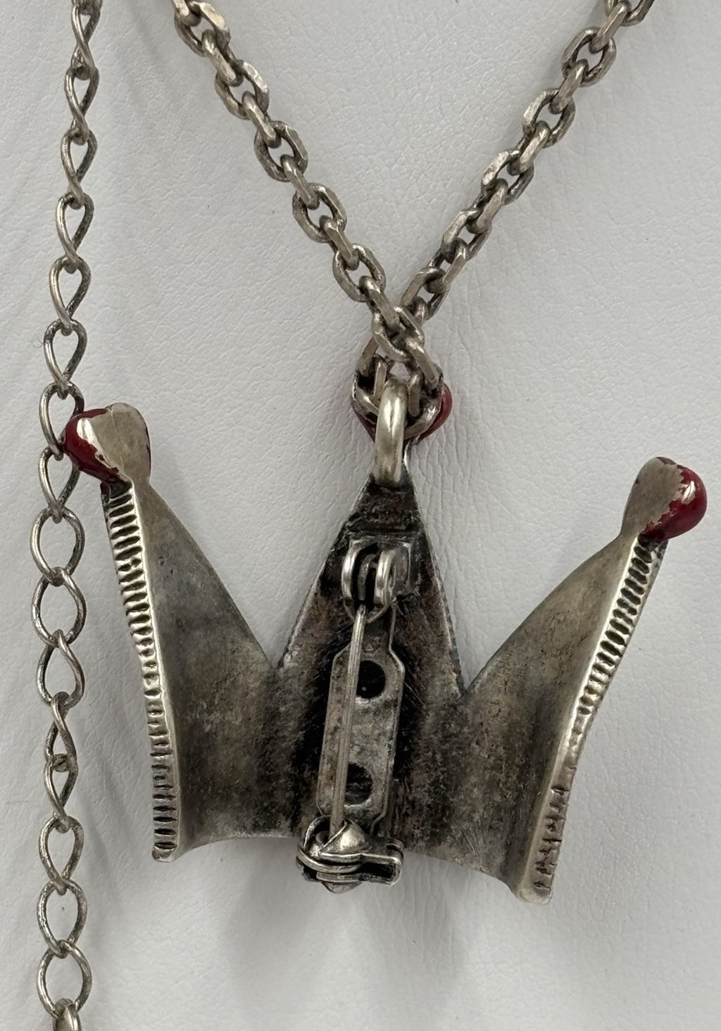 Disney Sterling Queen of Hearts Crown Necklace Off With Their Heads