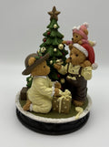 AVON Christmas Bear Figurine Vintage Beary Bear Family with Tree & Gifts*