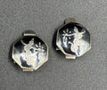 Vintage Siam Sterling Silver Clip Earrings Blackened Figural Motif