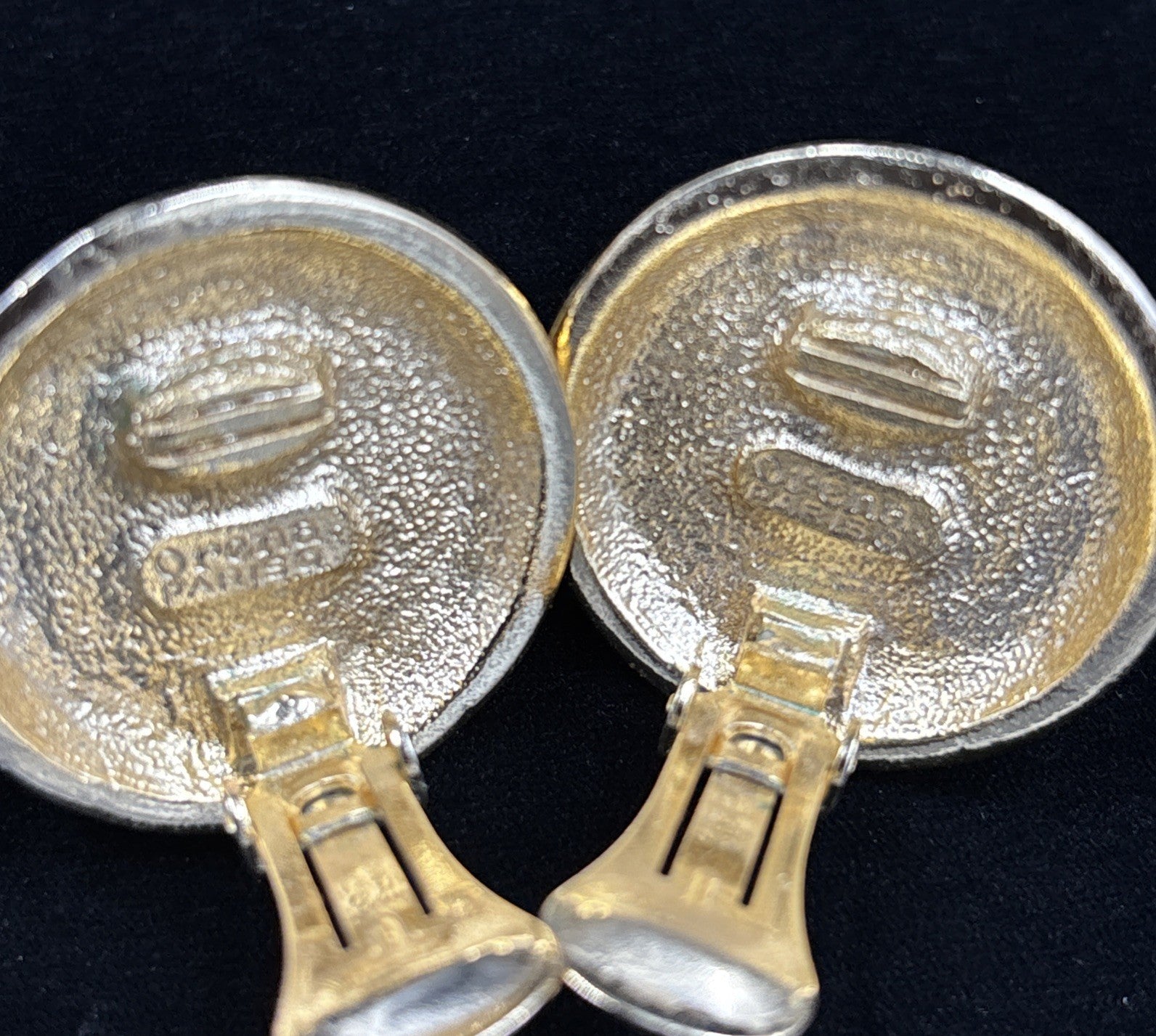 Vintage Orena Paris Glamorous French clip-on Earrings - Faux Pearl Gold Tone