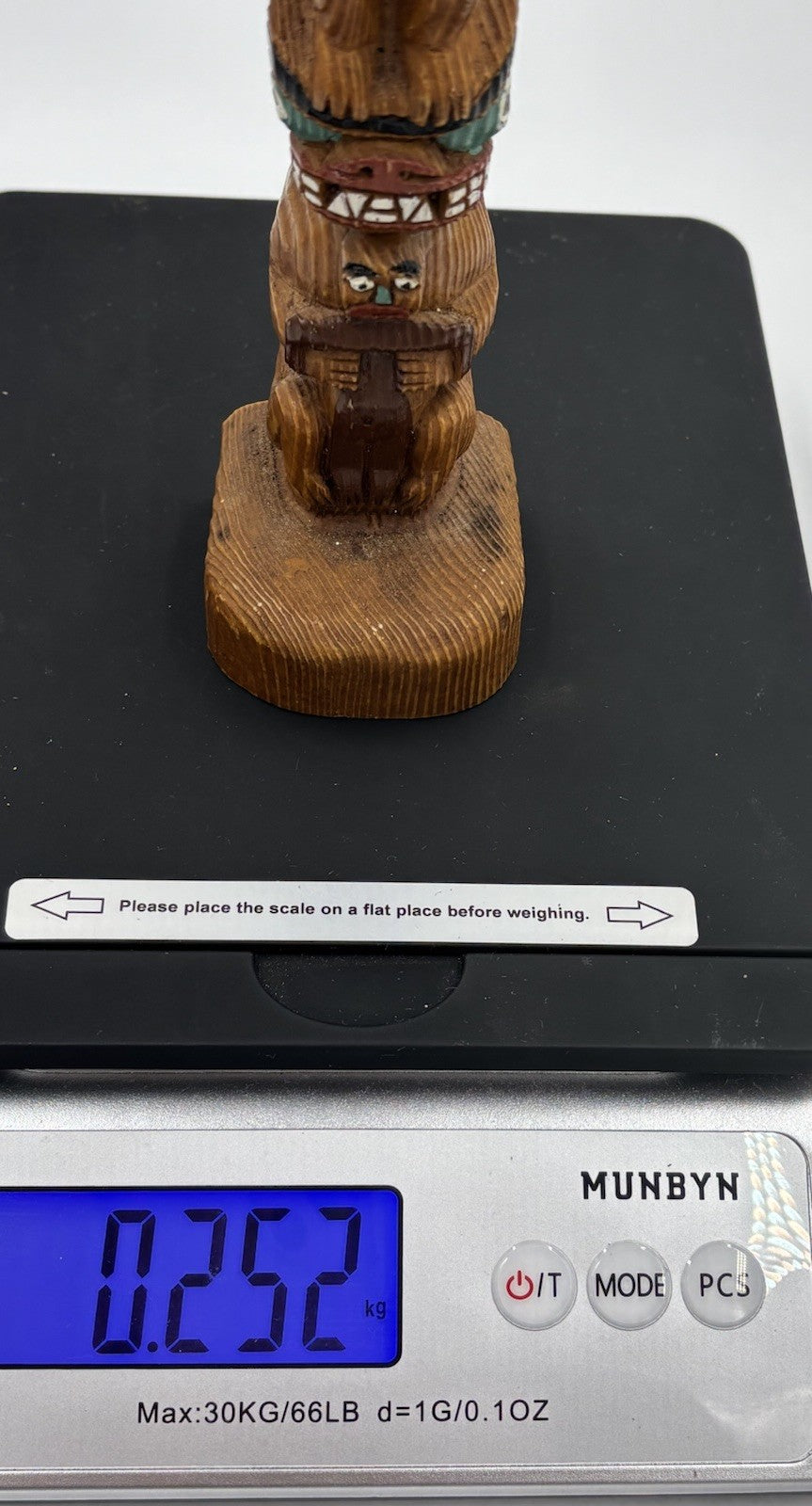 Hand Carved Wooden Tiki Totem Figure Hand Painted Tribal Folk Art Decor
