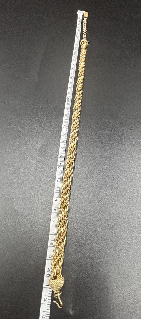 Vintage Monet Rope Twist Necklace 1980s Two Tone Gold Silver Choker