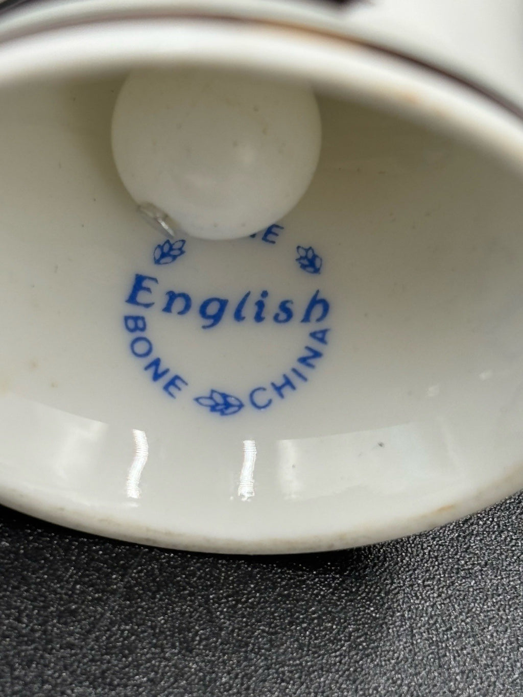 Vtg Fine Bone China Mid Century Porcelain Liverpool Service Bell White & Gold