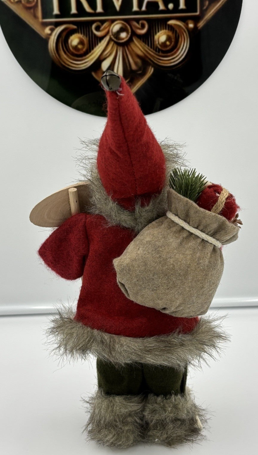 Scandinavian Standing Santa Figurine 42cm Rustic Christmas Welcome Decoration