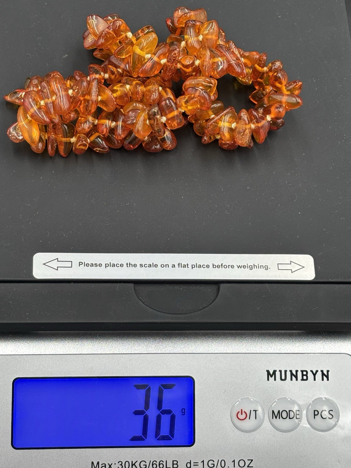 Genuine Baltic Amber Necklace Natural Cognac Nuggets 36g