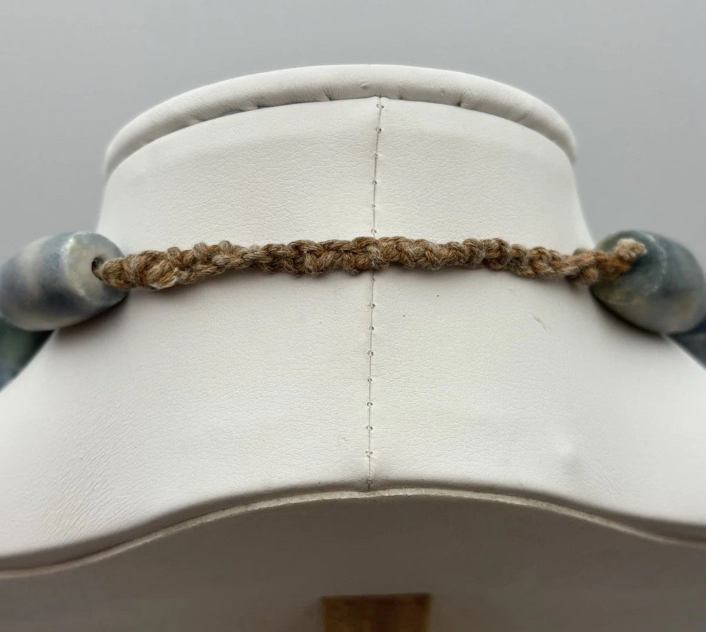 Rare Vintage Natural Kyanite Bead Necklace Chunky Blue Gemstone Jewelry