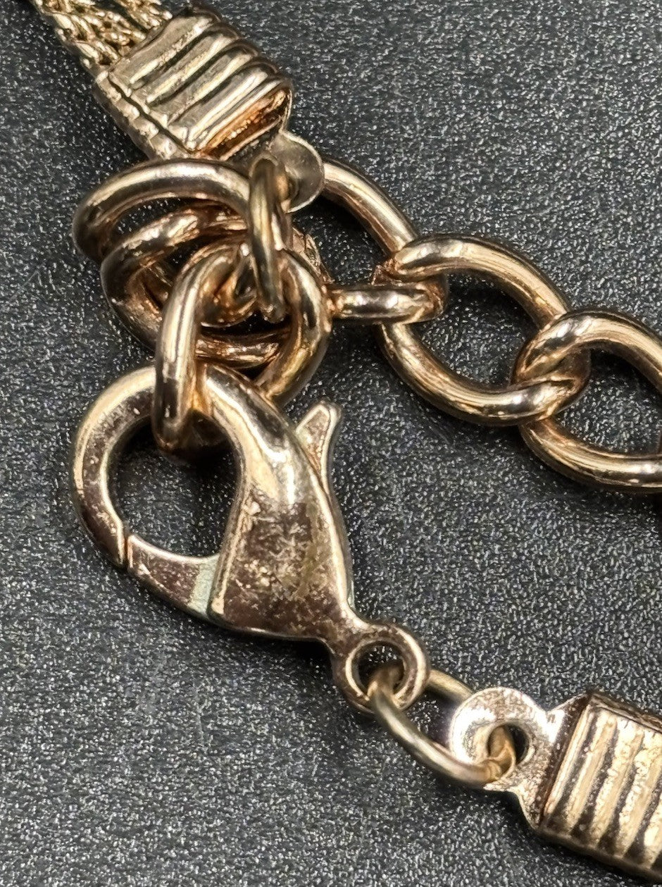 Jacqui E Silver Rose Gold Toned 3 Lays Necklace