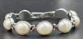 Vintage Elite Faux Pearl Silver Tone Bracelet