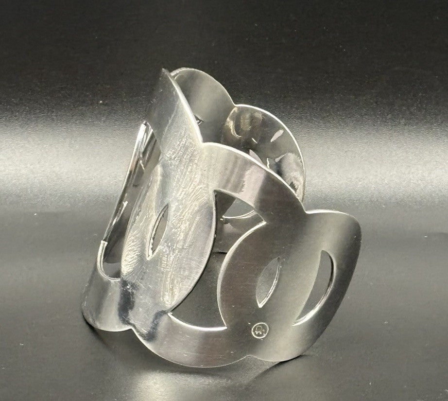 Vintage DM Designer Modernist Wide Cuff Bracelet Brutalist Statement
