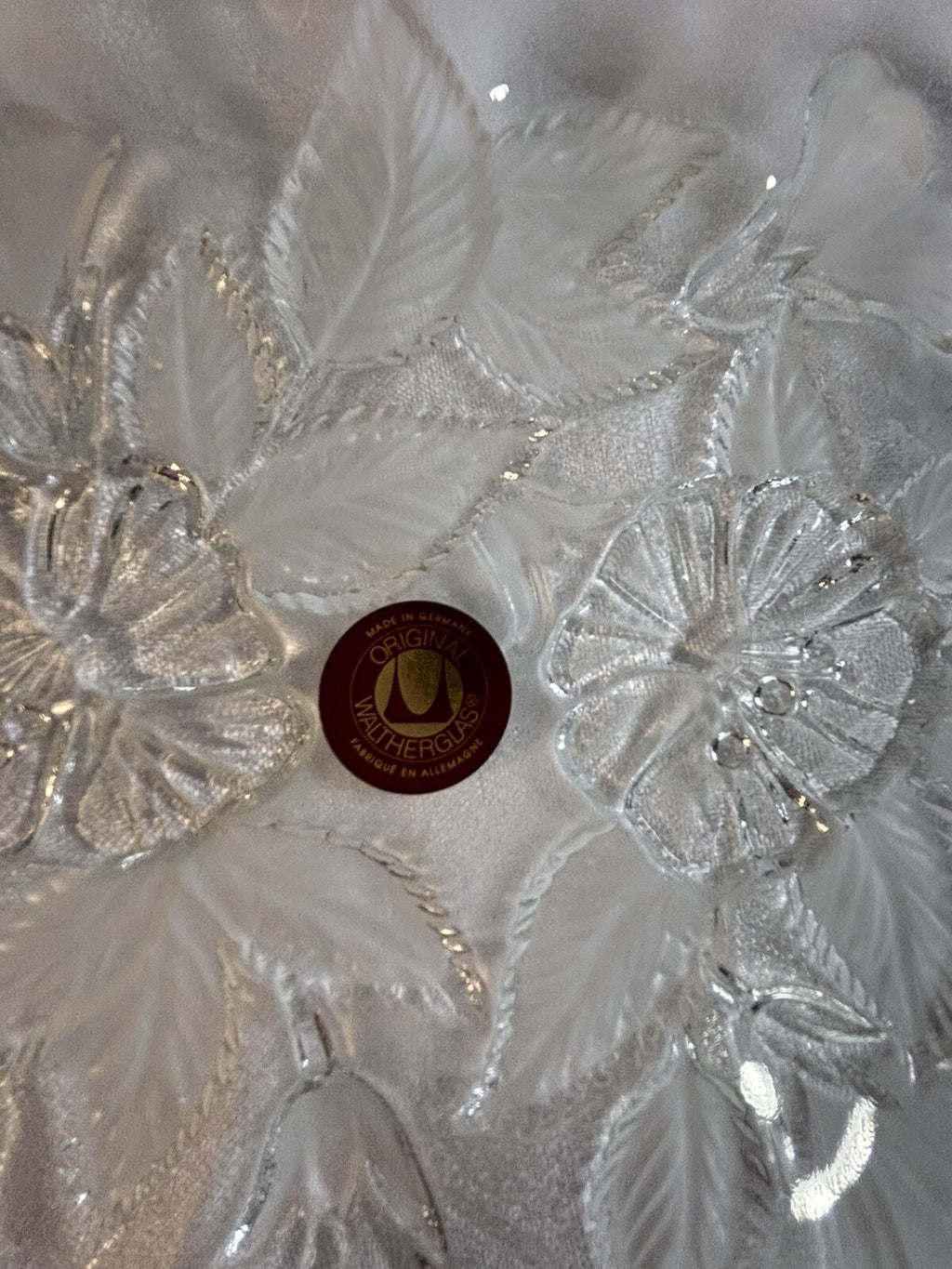 Vintage Walther Glass Mikasa Germany Flower Serving Bowl Candy Dish