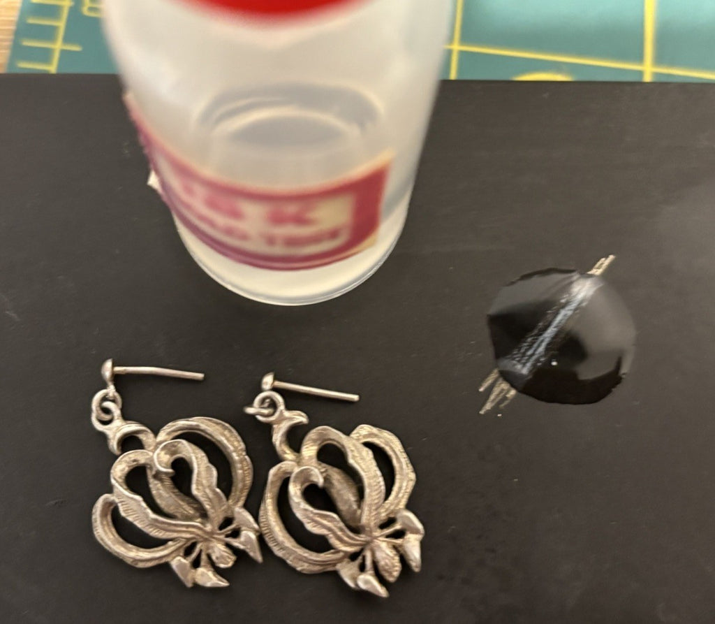 Vintage Sterling Silver Art Nouveau Style Floral Drop Earrings