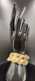 Vintage Brutalist Bronze Cuff Bracelet Sculptural Modernist Studio Artisan