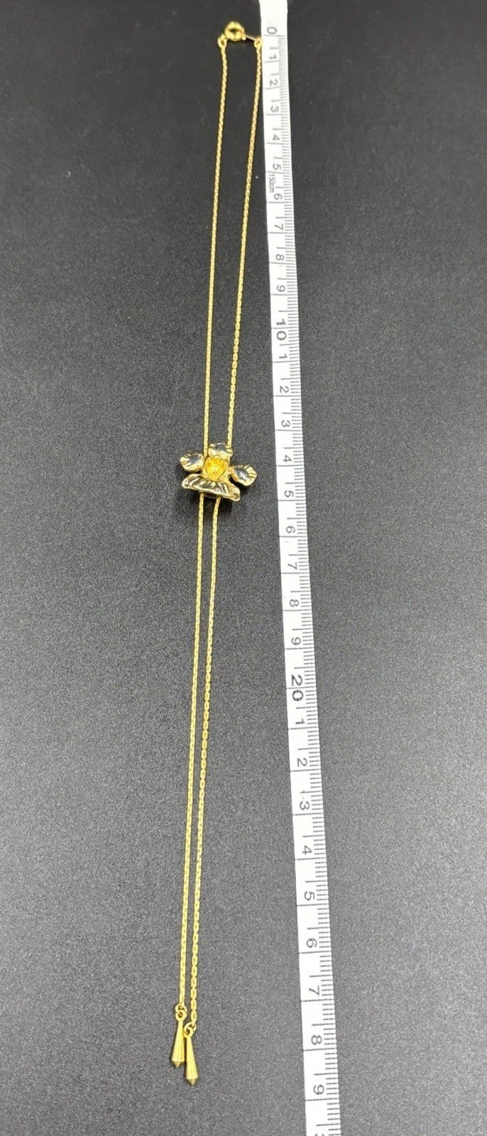 Vintage Risis Orchid Necklace Patent Number 1094493 24K Gold Dipped