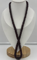 Vintage Woven Natural Garnet Necklace 81g Deep Red Chip Bead Long Strand