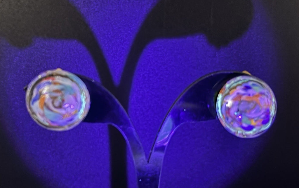 Vintage Murano Glass Clip On Earrings Blown Art Glass