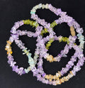 Vintage 1960s Gemstone Chip Necklace Amethyst Peridot Quartz 40cm Jewelry