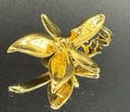 Vtg 22K Gold Plated Orchid Pendant Brooch Lesa Collection Singapore.