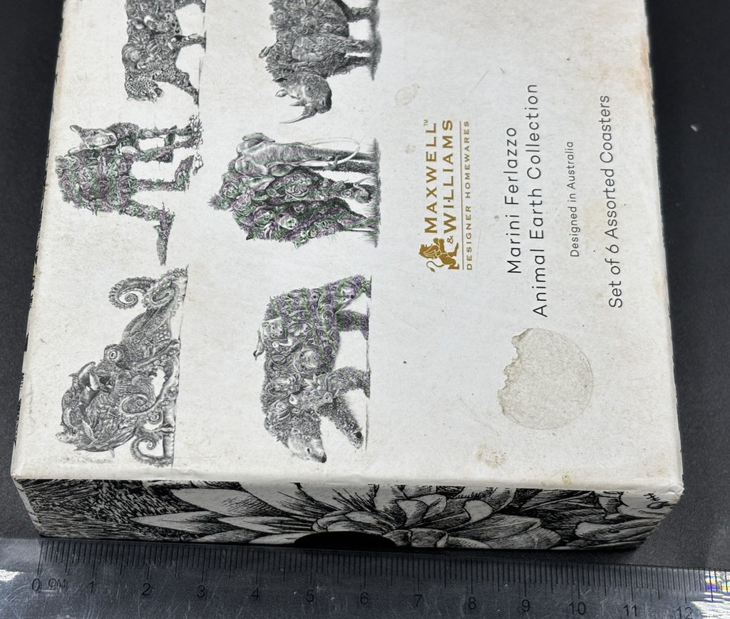 Maxwell & Williams Marini Ferlazzo Animal Earth Coasters Set 6 Boxed