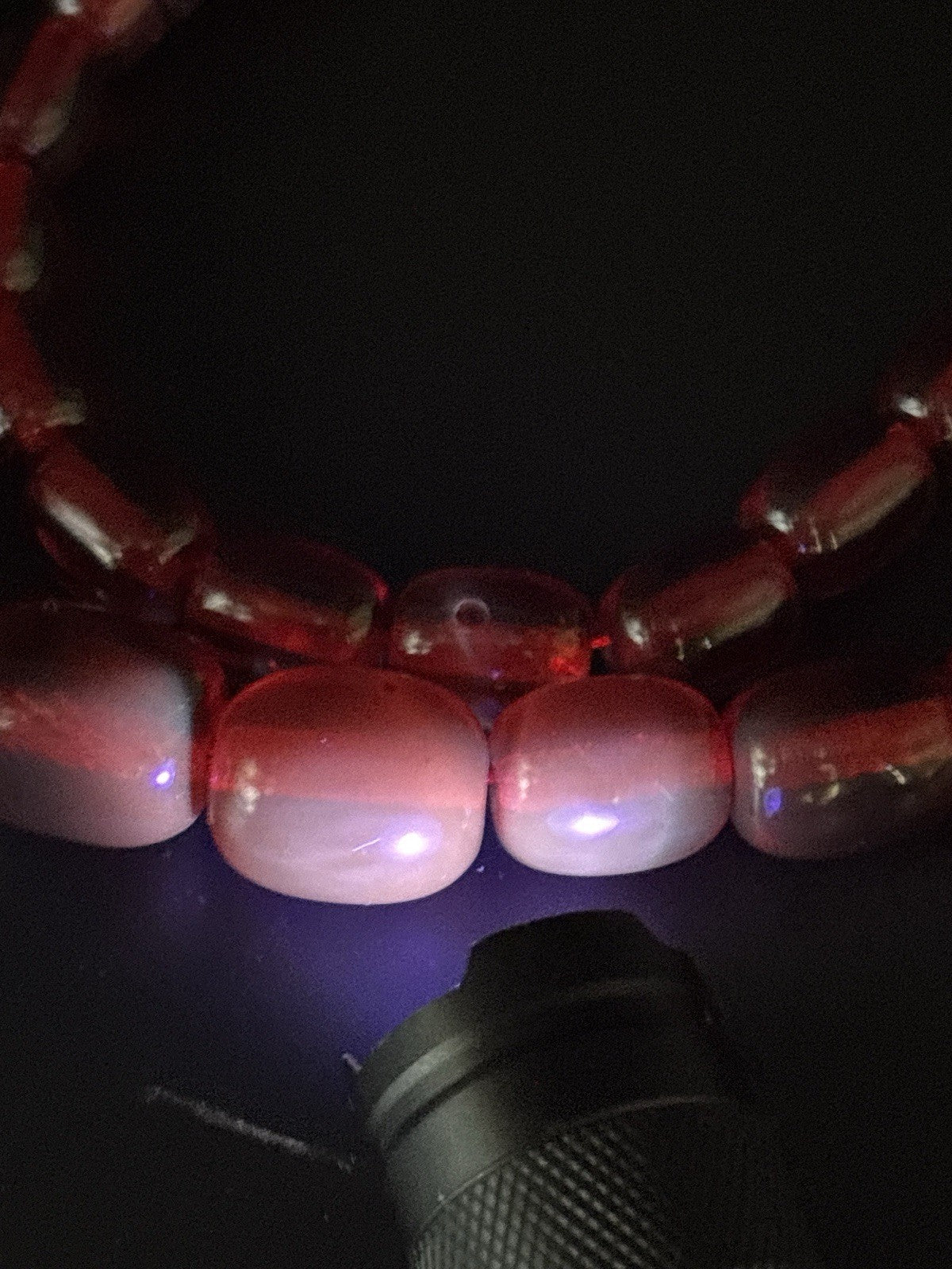 Vintage 1930s Cherry Amber Phenolic Necklace 132g Red Translucent Beads