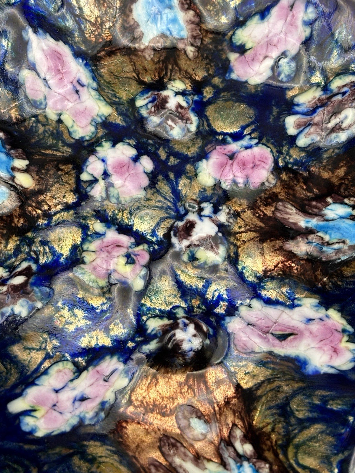 Esmaltes Garcia Enamel Copper Dish MCM Abstract Spain Vintage Art