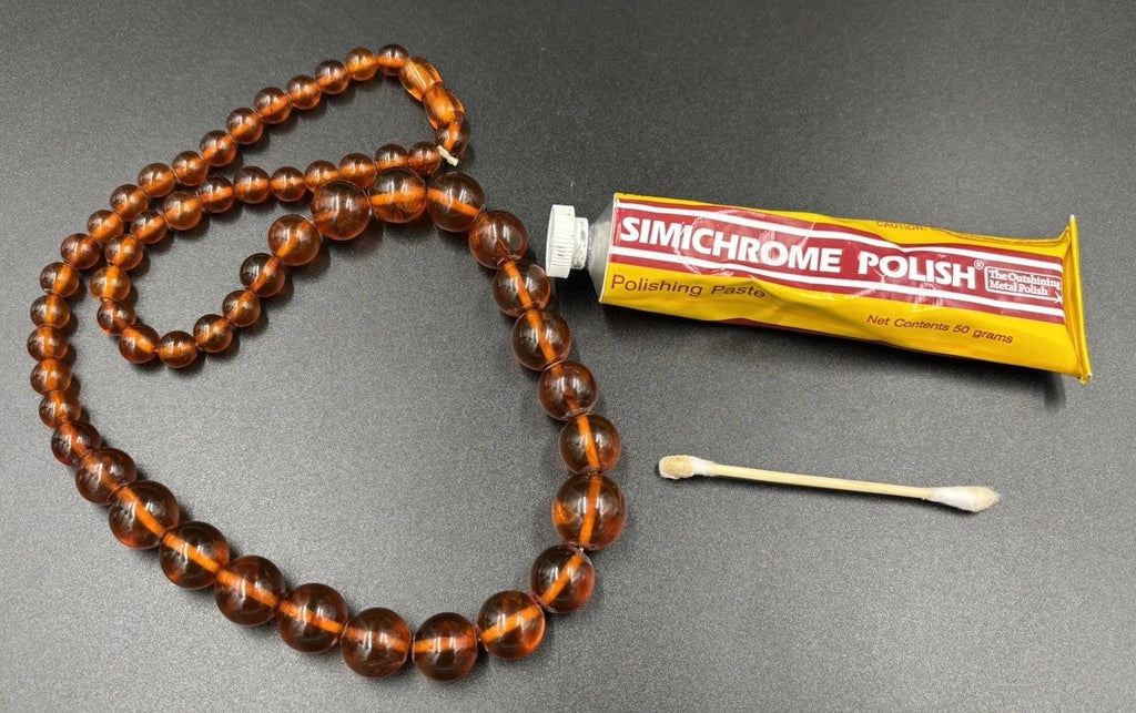 Exquisite Vintage Bakelite Bead Necklace Amber Butterscotch Catalin Jewelry