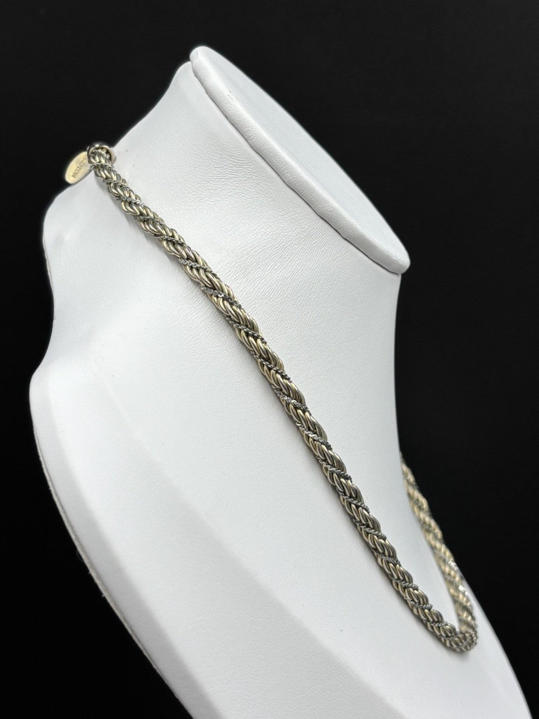 Vintage Oroton Rope Chain Necklace – Gold Silver Tone – 40cm Collar Style