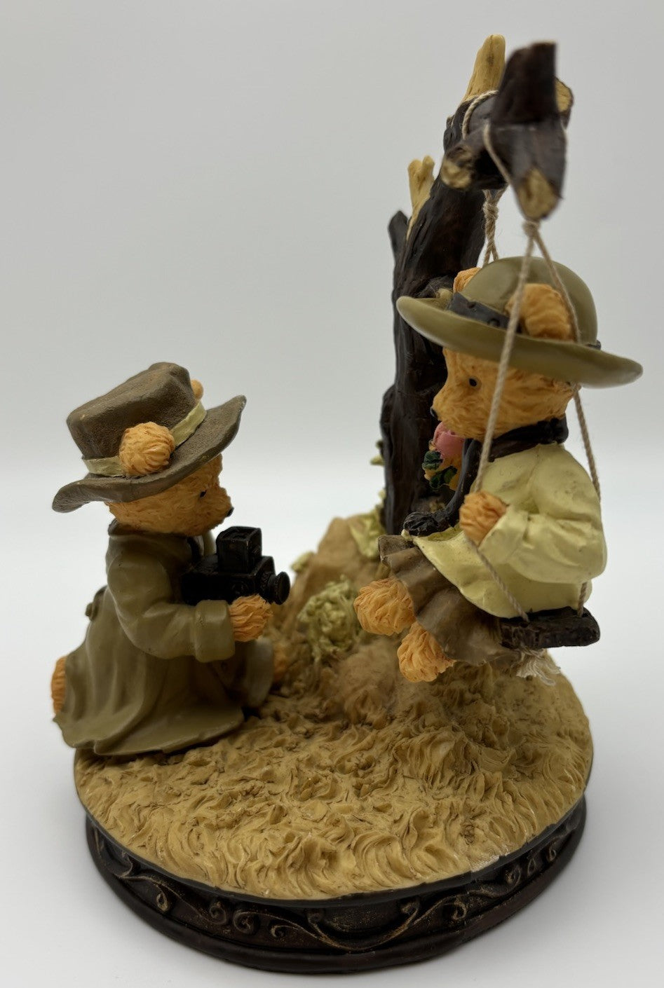 Avon Bear Figurine Safari Swing Scene, Vintage Collectible