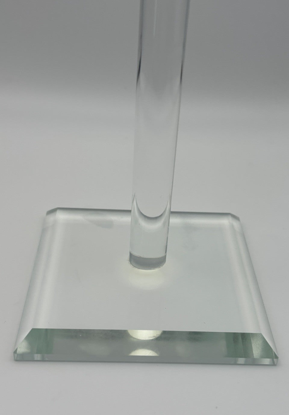 Elegant Faceted Crystal Candlesticks Pair 25cm Sculptural Glass Design
