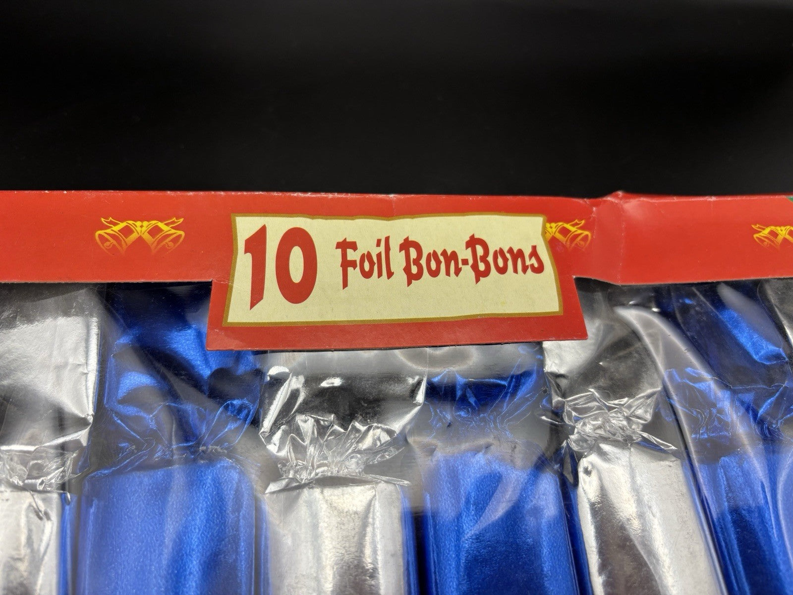 Christmas Crackers Bon Bons Set Of 10 Blue Silver Foil Santa Gift Box