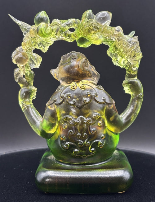 Feng Shui Tittot Liuli Crystal Glass Year of the Monkey Figurine Signed