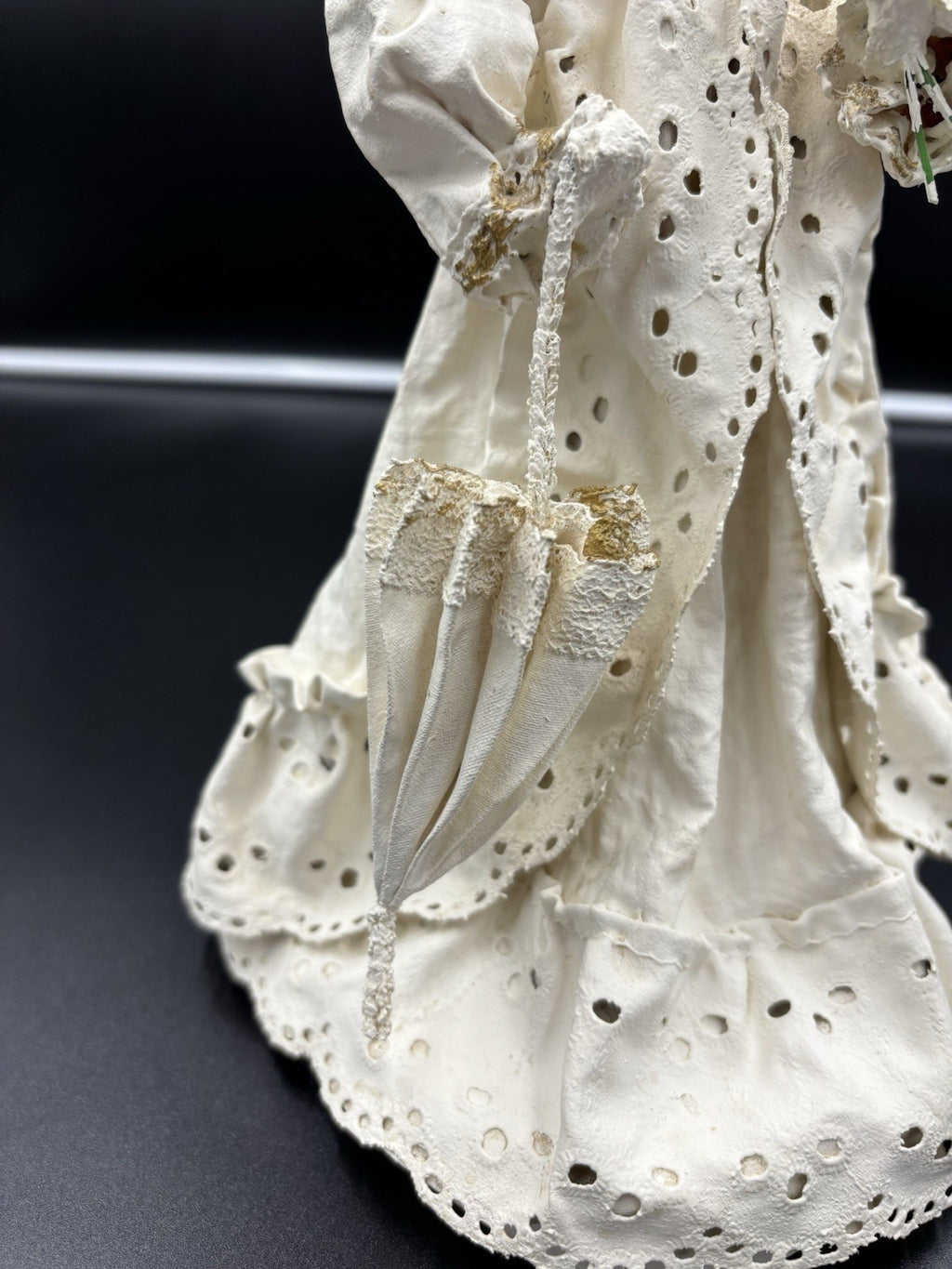 Vintage Victorian Lady Doll Figurine Handmade Cloth Fabric Lace Collectible