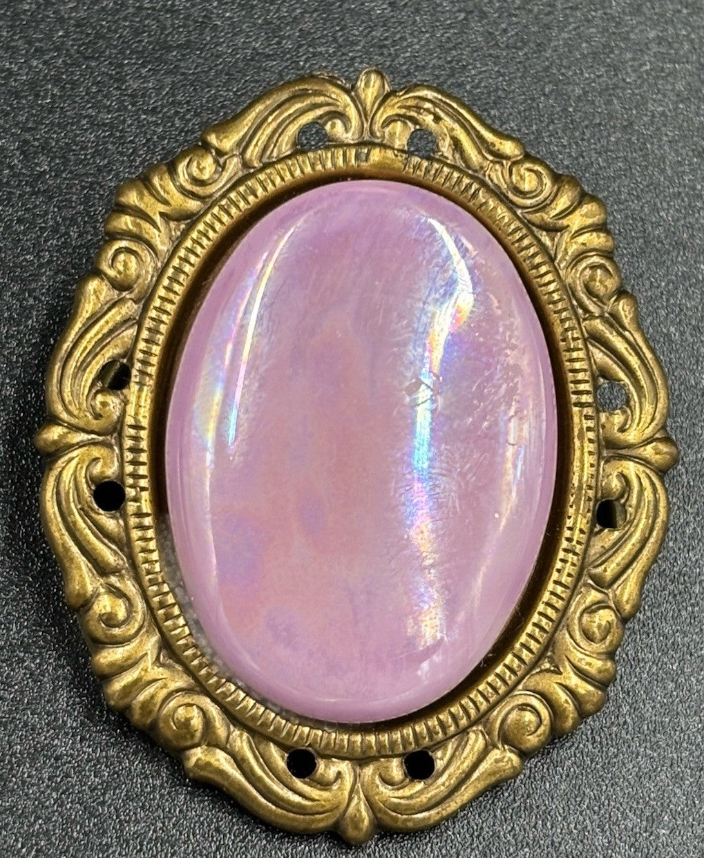 Vintage Jeri Lou Womens Purple  Oval Scarf Clip Jewelry