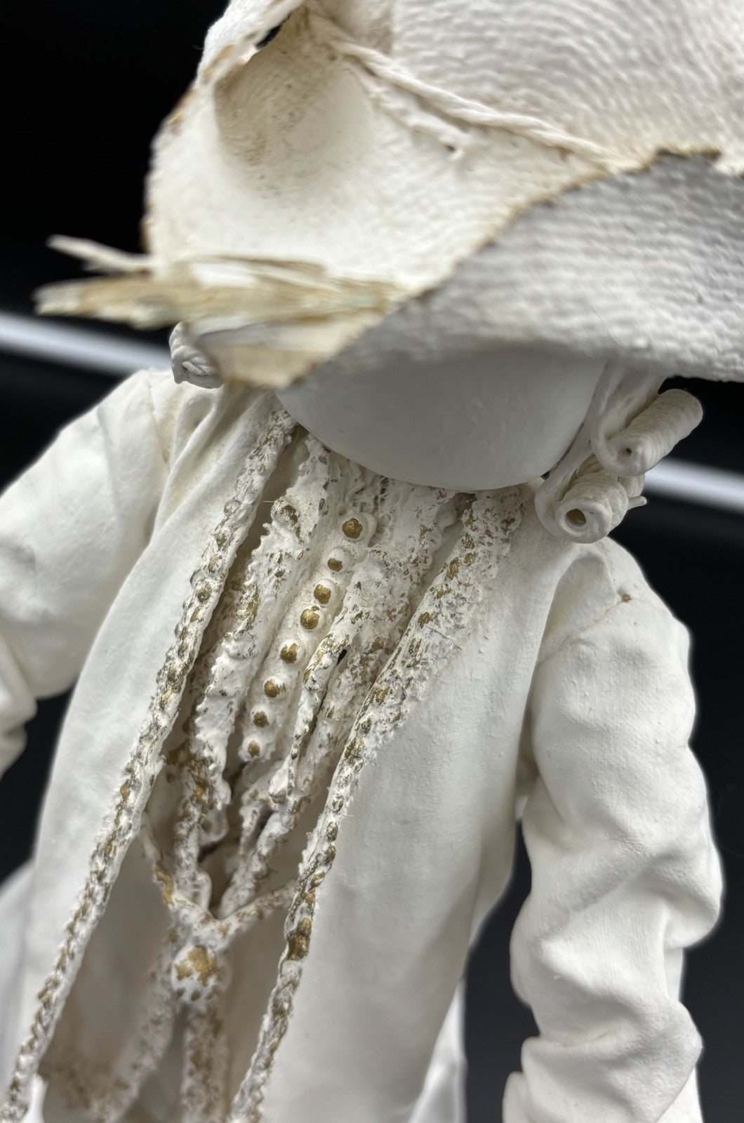 Vintage Handmade Rococo Fabric Figurine Mid-Century Artisan Sculpture