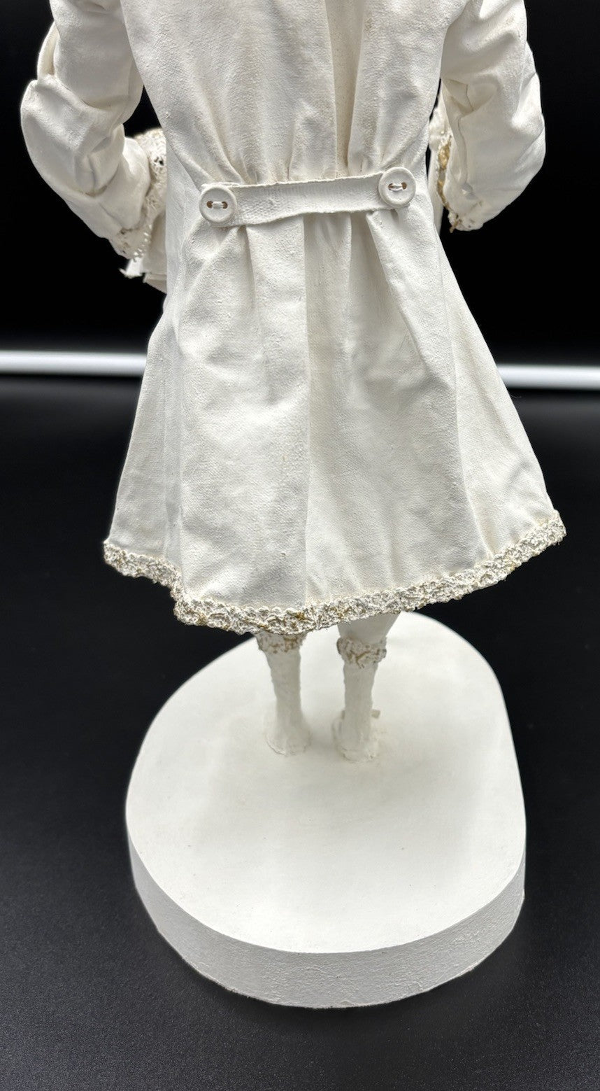 Vintage Handmade Rococo Fabric Figurine Mid-Century Artisan Sculpture