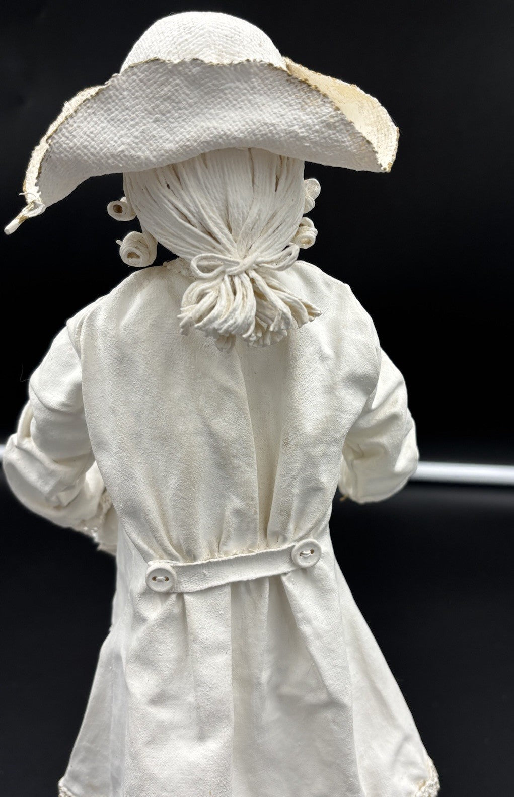 Vintage Handmade Rococo Fabric Figurine Mid-Century Artisan Sculpture