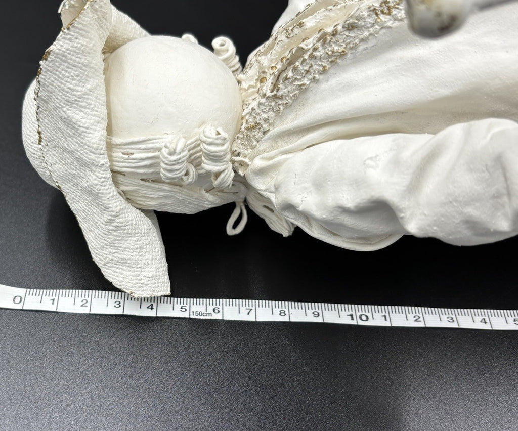 Vintage Handmade Rococo Fabric Figurine Mid-Century Artisan Sculpture