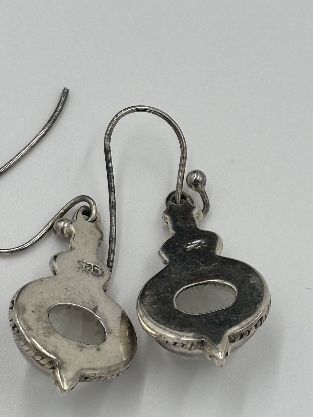 Vintage Sterling Silver Moonstone Earrings Boho Gypsy Artisan 925 Drop Dangle