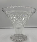 Stuart Crystal England Pedestal Bowl 21cm Diamond Cut Starburst Vintage Glass