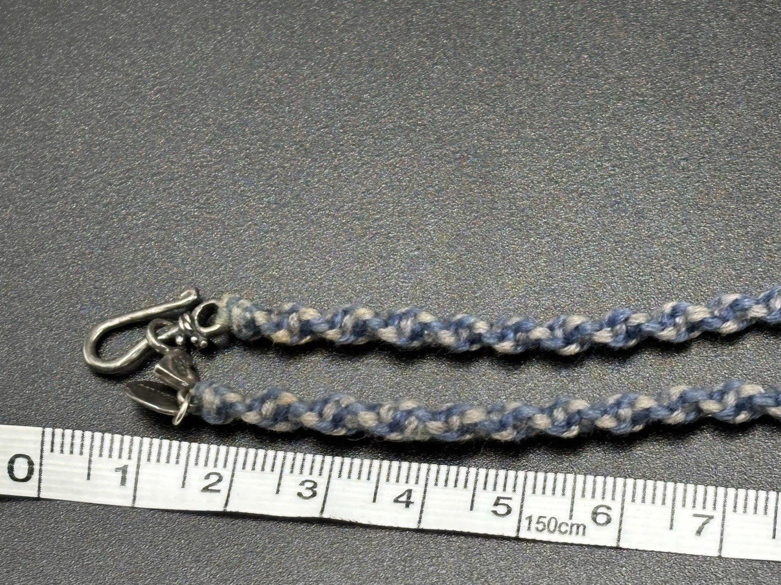 Chan Luu Signed Sterling Silver Blue Lace Agate Quartz Tassel Beaded Necklace