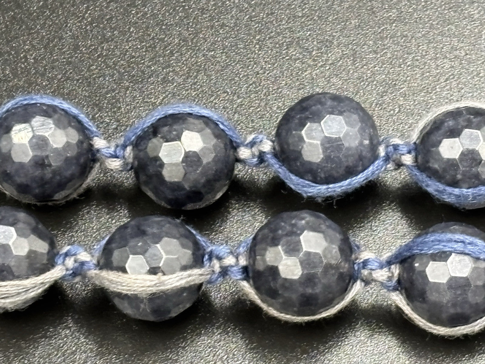 Chan Luu Signed Sterling Silver Blue Lace Agate Quartz Tassel Beaded Necklace
