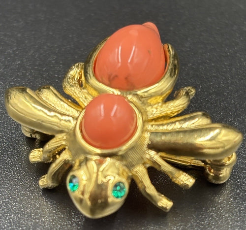 Joan Rivers signature mark on beetle brooch