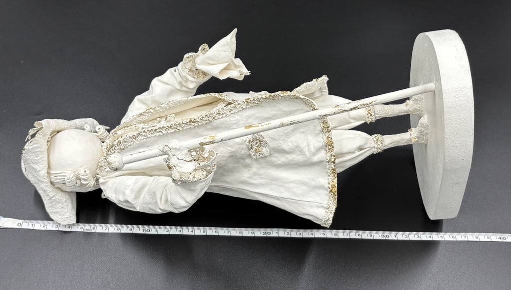 Vintage Handmade Rococo Fabric Figurine Mid-Century Artisan Sculpture