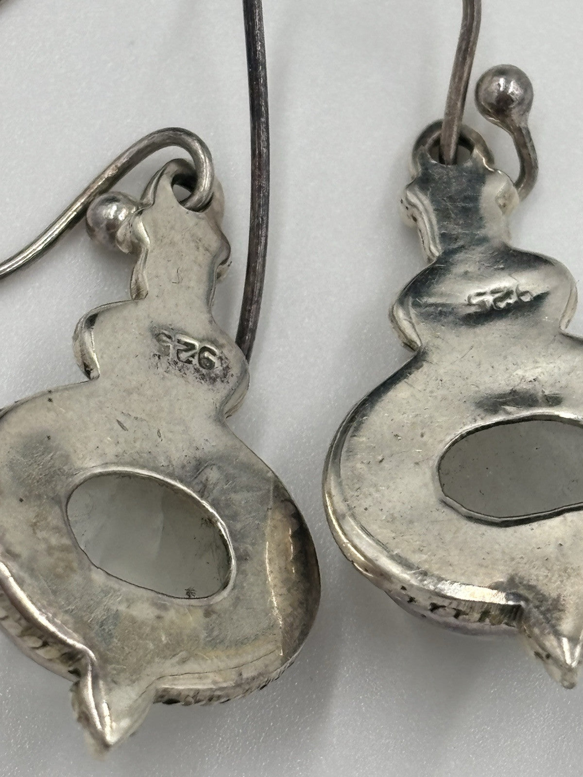 Vintage Sterling Silver Moonstone Earrings Boho Gypsy Artisan 925 Drop Dangle